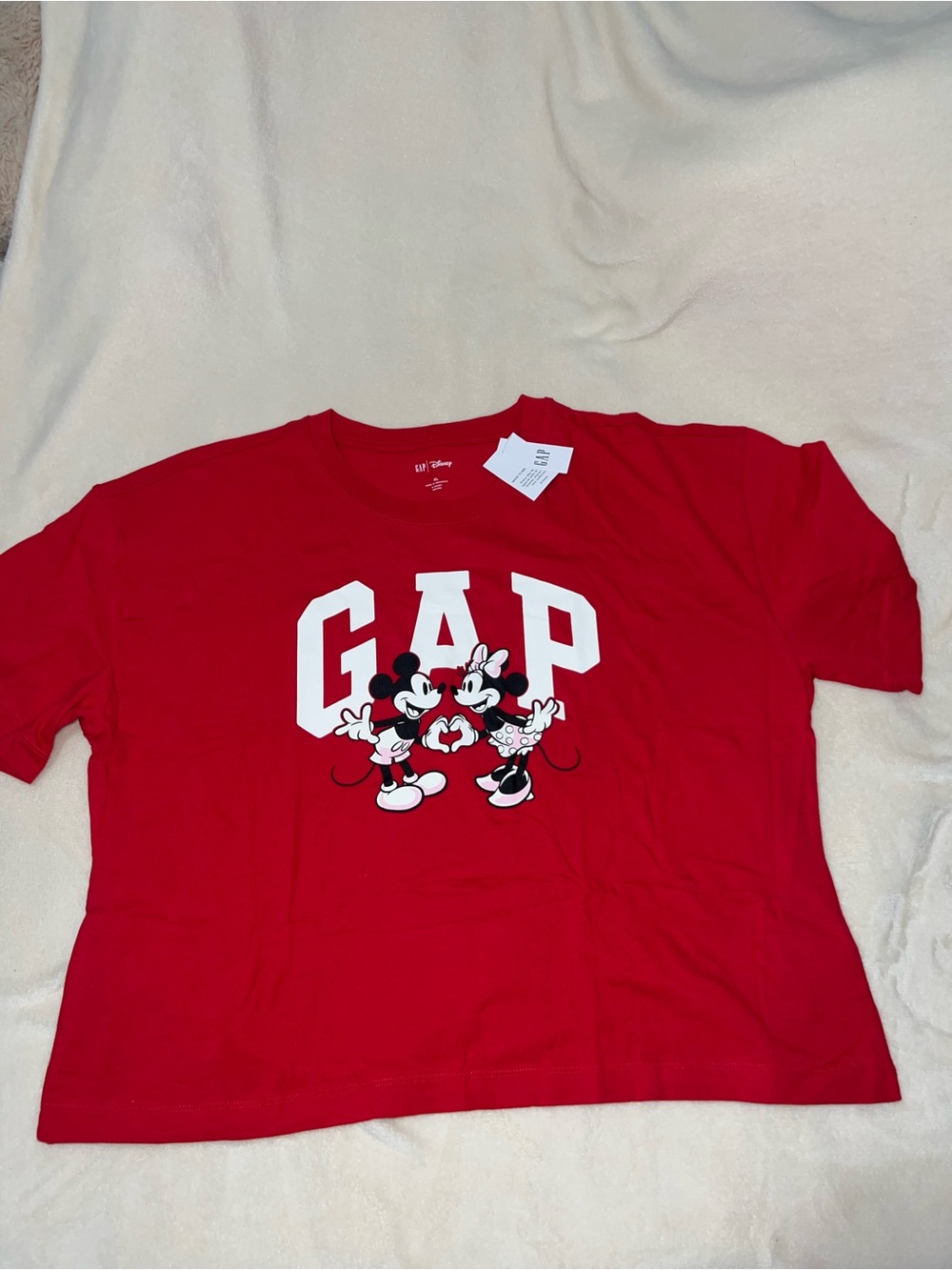 GAP Red Kids Tee with Mickey & Minnie Graphic
